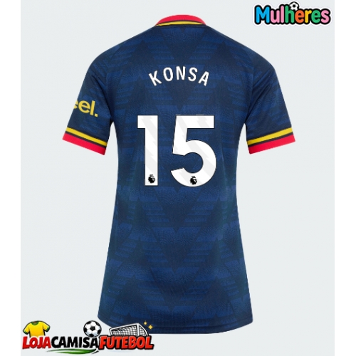 Camisa de Futebol Arsenal Ezri Konsa #15 Equipamento Secundário Mulheres 2026-27 Manga Curta